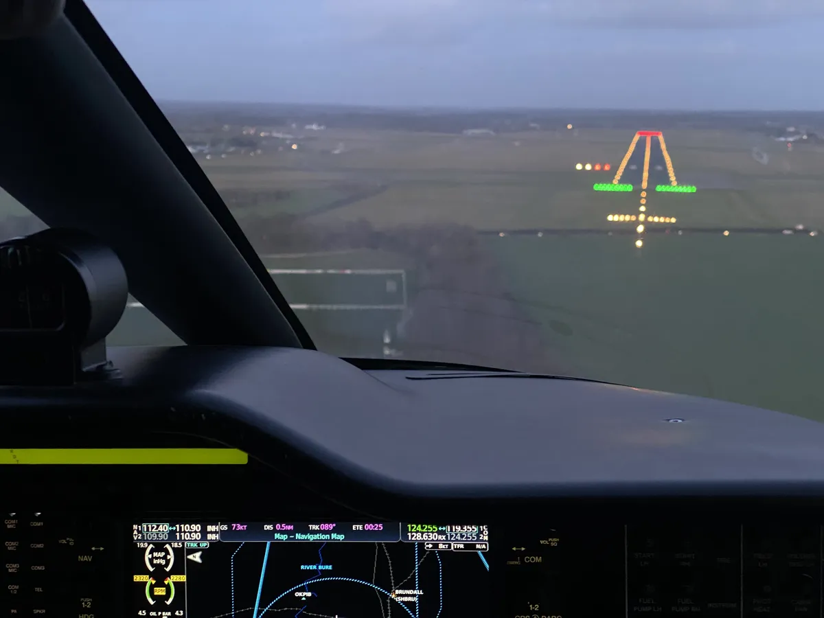Cockpit in level flight